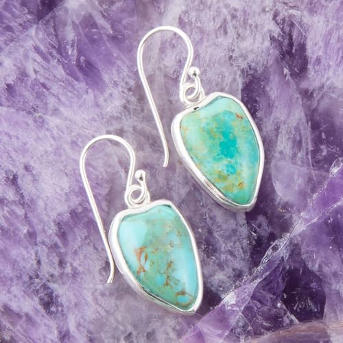 Barse Jewelry Organic Turquoise and Sterling Silver Drop Earrings2