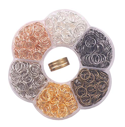 YAKA 900Pcs 10mm1Box 6 Colors Open Jump Ring,Ring Jewelry Keychain for Jewelry Making Accessories,1Pcc Jump Ring Open Close Tool and 1Pcs Clear Box (0.39 10mm)