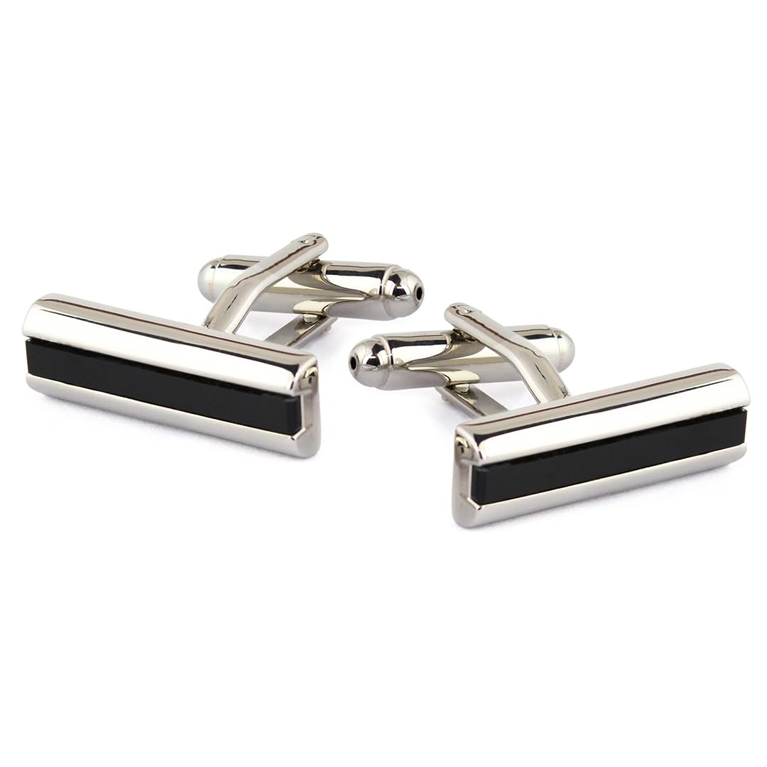Peluche Rectangle Black Onyx Stone Cufflinks for Men (B07DG1NHDD) Amazon Price History, Amazon Price Tracker