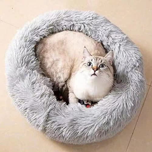 Geizire-Cat-Beds-for-Indoor-Cats-Cat-BedSmall-Dog-Beds-for-Small-Dogs-24-Washable-Donut-Calming-Round-Cat-BedSoft-Fluffy-Warm-and-Cozy-Anti-Anxiety-Cuddler-Joint-Relief-Cat-Bed-Dog-Bed