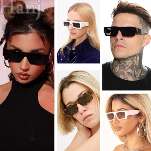 Rectangle Sunglasses, 90s Small Vintage Narrow Square Sunglasses for Men Women Trendy Classic Shades Sun Glasses4