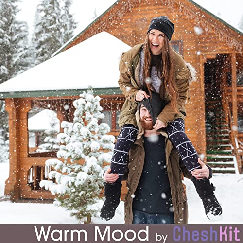 Men's Fuzzy Cabin Winter Wool Thick Knit Comfort Thermal Vintage Crew Socks (1 Pair Pack, Terracotta)2