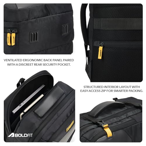 Image of Boldfit Laptop Backpack for Men & Women Premium Stylish Bags Ideal College Bag, Office Backpack & Travel Bag Water-Resistant with Bottle Holder