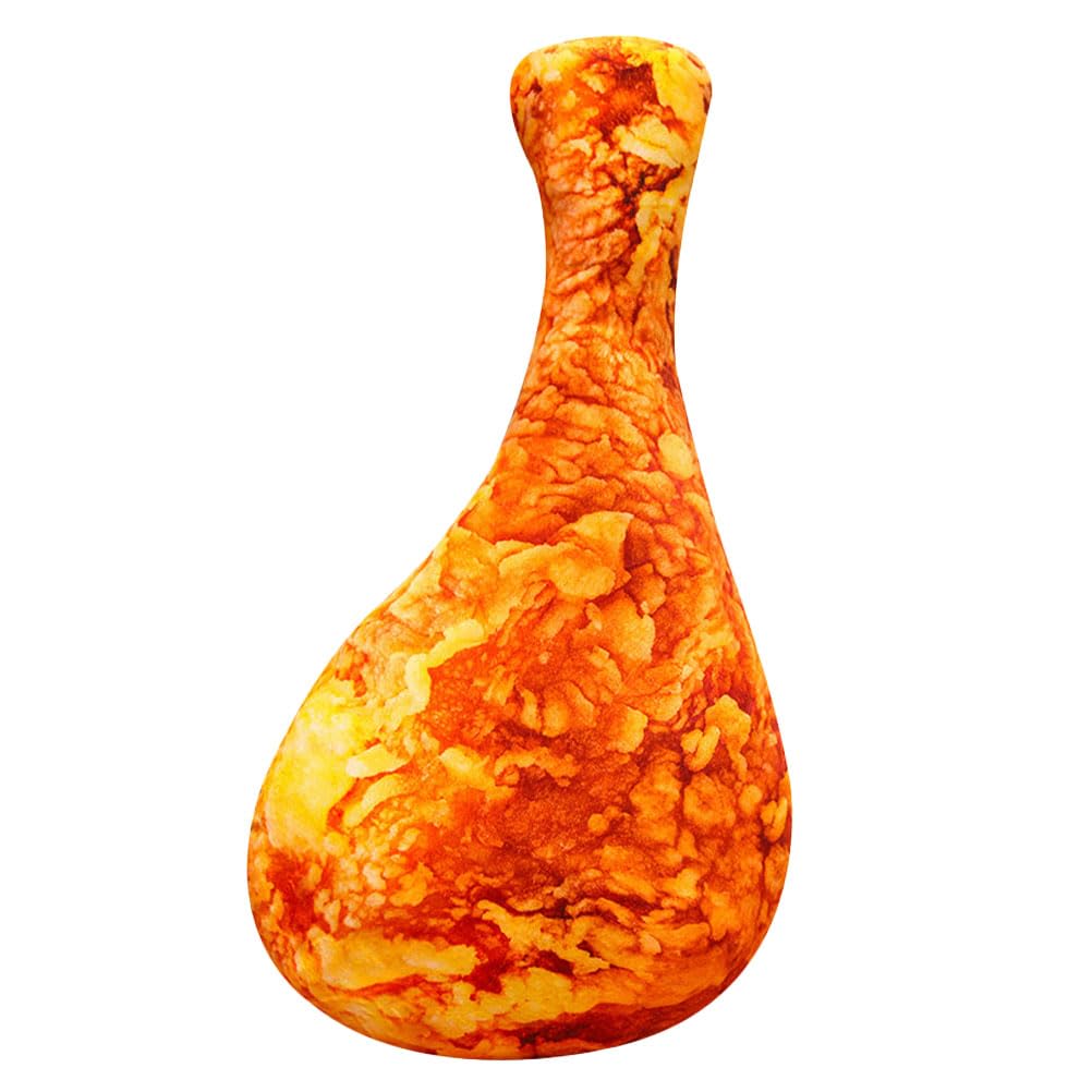 LOGOFUN Chicken Leg Pillow Simulation Fried Chicken Leg Throw Pillow Creative 3D Chicken Leg Cushion for Birthday Home Office Decor - 50CM