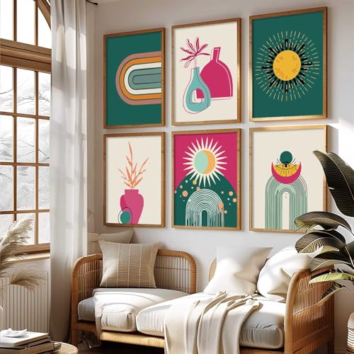 Image of kotart Minimal Boho Paintings with Frame for Home Decor - Painting for Wall Decoration - Pack of 6 (19x25 inch)
