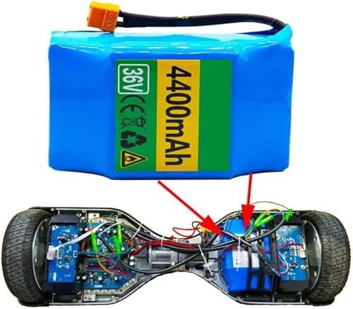 36V 4.4Ah 10S2P Batterie pour Vélo Électrique Batterie Rechargeable pour Monocycle Électrique Auto-Équilibré Scooter Hoverboard 36V 4400Mah E-Bike...