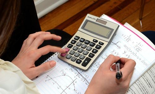 Avalon 12 Digit Dual Powered Desktop Calculator, Tilted LCD Display, Silver