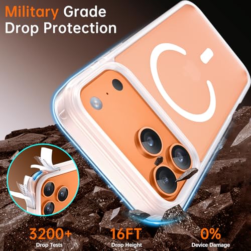 Coque iPhone 17 Pro Max antichoc translucide mate compatible avec MagSafe