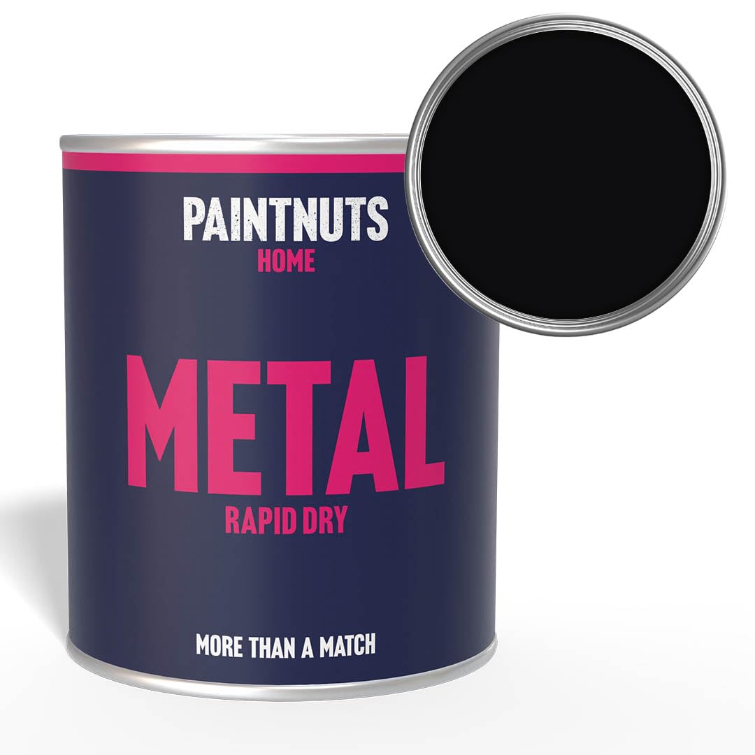 Paintnuts Black (RAL-9005) Rapid Dry Metal Paint, Gloss Finish 500ml
