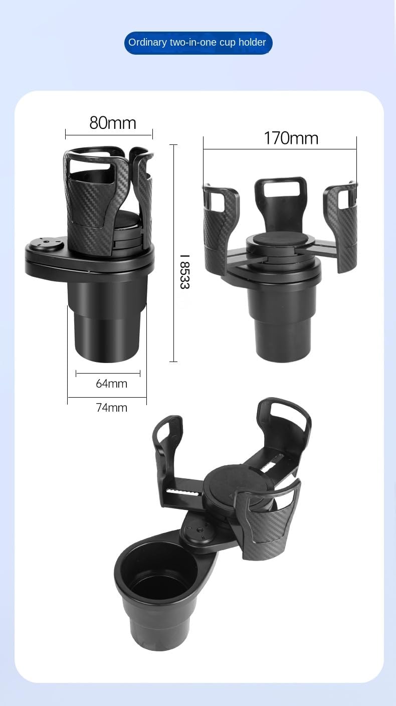 1PCS car Mounted Water Cup Holder Multifunctional Rotating car Center Console Beverage Holder Cross-Border one in Two Double-Layer Storage Rack Cup Holder