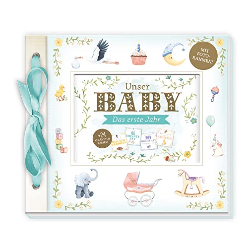 Trötsch Babyalbum Unser Baby Das erste Jahr: Erinnerungsalbum zum Eintragen Geschenkbuch Baby einkleben selbst gestalten Fotos Meilensteinkarten, Yellow