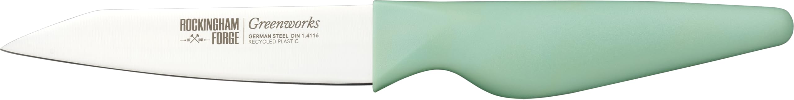 Rockingham Forge Greenworks Utility Knife 11 cm Blade, Green Recycled Plastic, German Stainless Steel, Dishwasher Safe