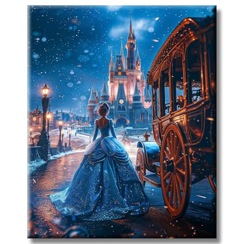 Malen nach Zahlen Erwachsene Prinzessin DIY Handgemalt Anfänger Ölgemälde set - Paint by Numbers Adult Mit 3 - Pinseln und Acrylfarbe leinwand Kit