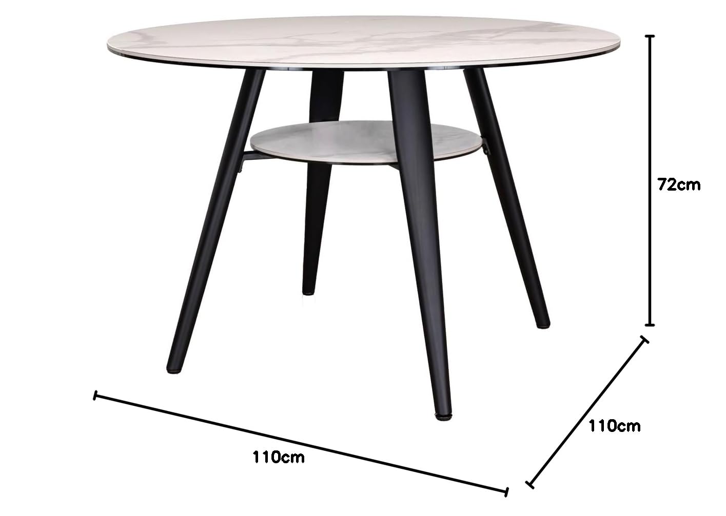 Amazon｜ダイニングテーブル110 サークル セラミック WH｜ダイニング