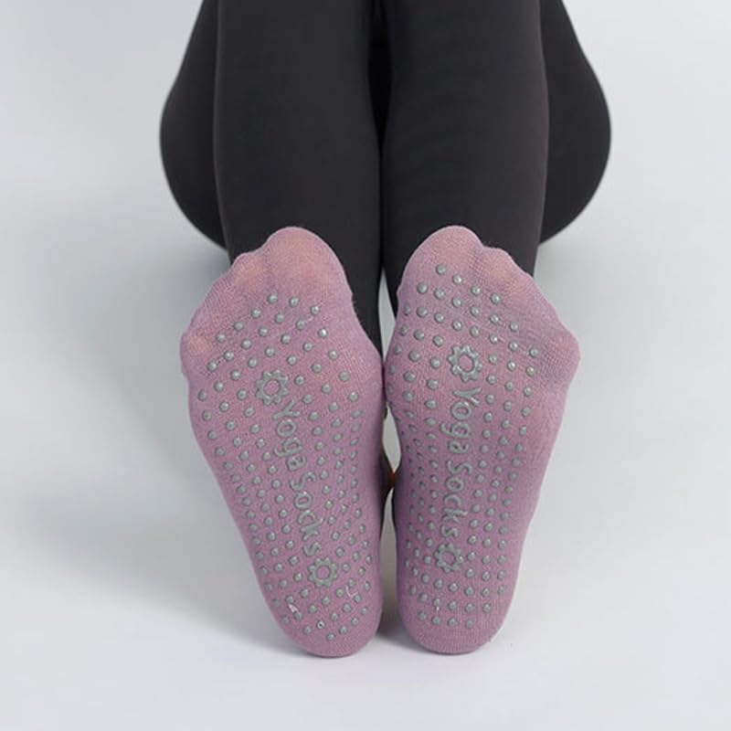 2 Pairs Yoga Socks for Women Non-Slip Grips & Straps, Ideal for Pilates, Pure Barre, Ballet, Dance, Barefoot Workout2