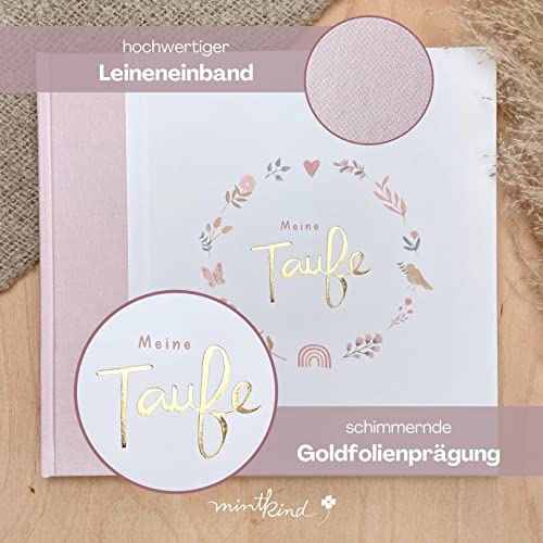 mintkind® Gastenboek Meine Doop Bloemen I voor jongens en meisjes | Doopboek, doopalbum, herinneringsboek I 96 pagina's voor felicitaties, foto's en meer, gastenboek doop gastboek - Image 4