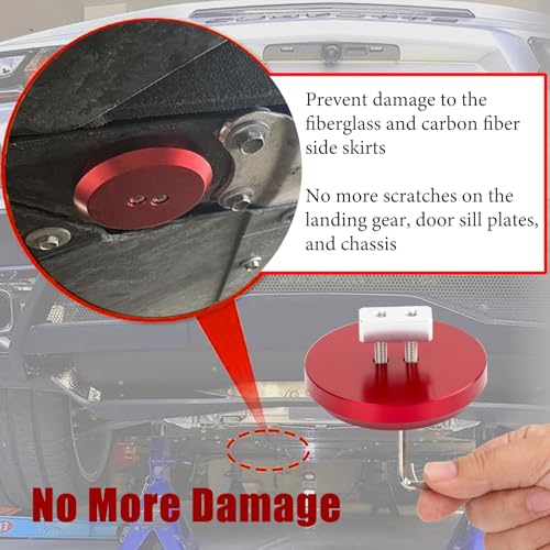 Image of 4pc Corvette Jack Pucks Billet Aluminum Lifting Puck Floor Jack Pad Adapter | Compatible with 1997-2023 Corvette C5 C6 C7 C8 / 944 964 993 996 997 911 Boxster Cayman - Red