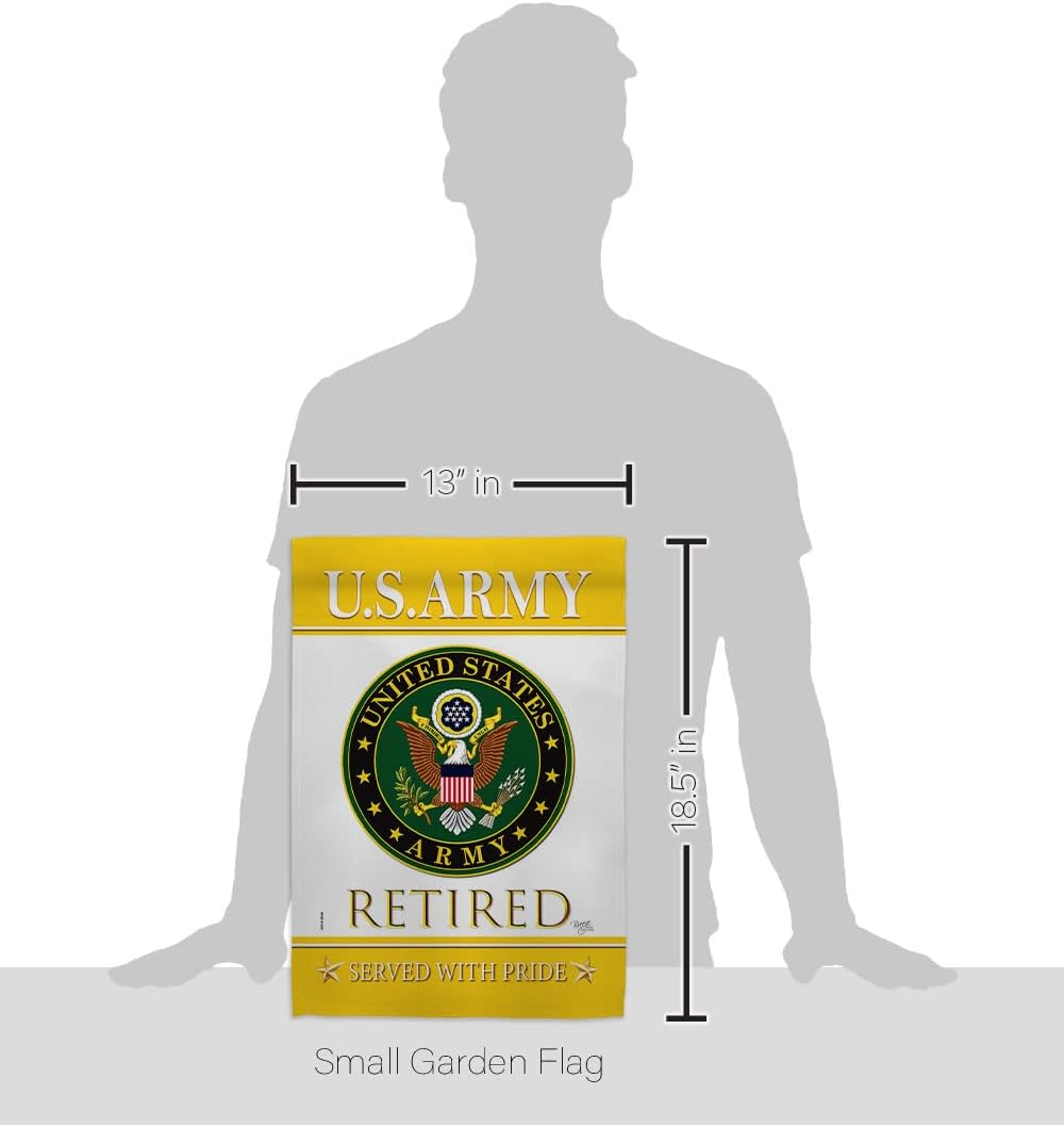 US Army Retired Garden Flag - Set with Stand Armed Forces Rangers United State American Military Veteran Retire Official - House Decoration Banner Small Yard Gift Double-Sided Made in USA 13 X 18.5 - Image 2
