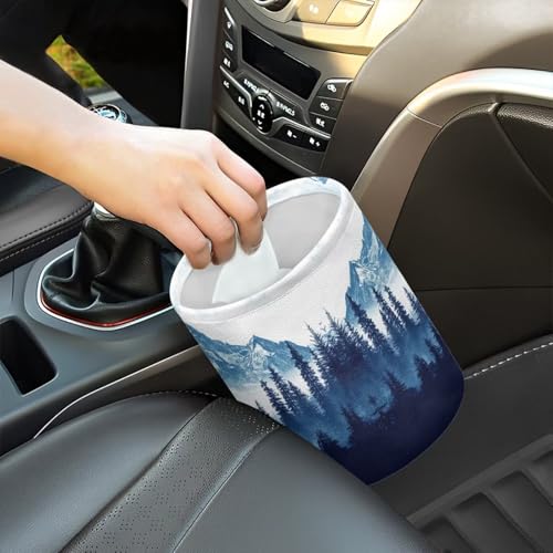 Image of Bigfoot Mountains Forest Car Trash Can Hanging Car Garbage Bin Collapsible Waste Bin Auto Accessories Interior for Car SUV Trucks