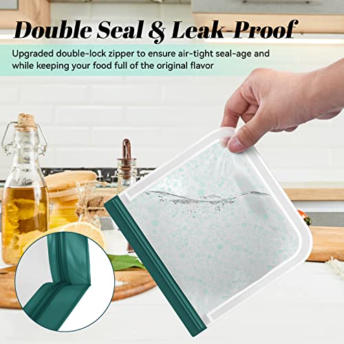 9-Pack Dishwasher Safe Reusable Sandwich Bags, Reusable Snack Bags Silicone, Leakproof Reusable Freezer Bags For Kids Travel/Home Organization, Reusable Food Storage Bags Bpa Free #TOP3