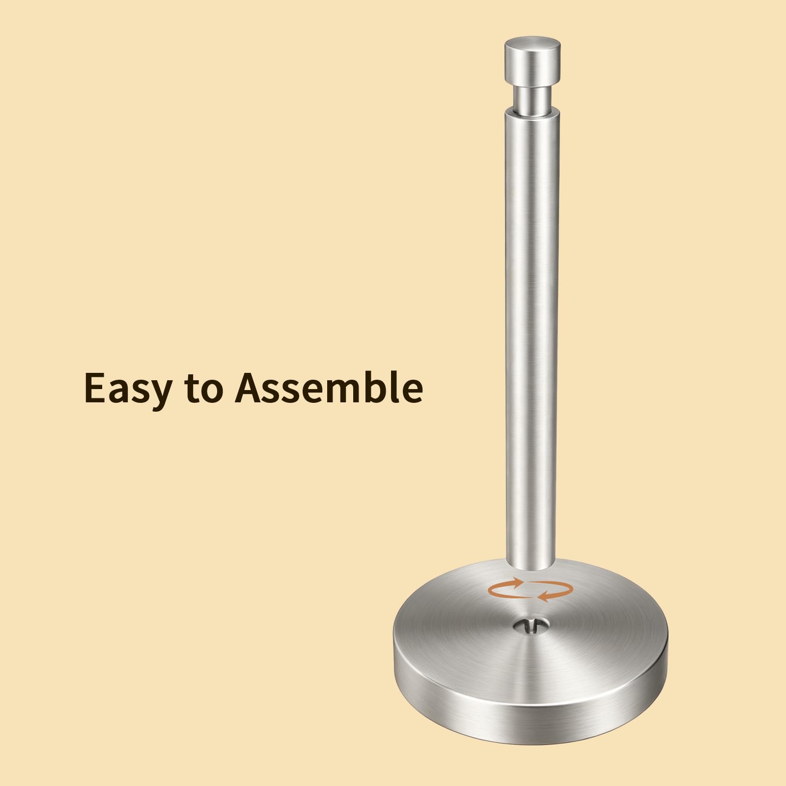 YUMORE Portarotolo da Cucina Autoportante Porta Rotoli Inox, Argento | Porta carta da cucina in Acciaio Inossidabile con Base Ponderata Supporto per Rotoli da Cucina da Banco