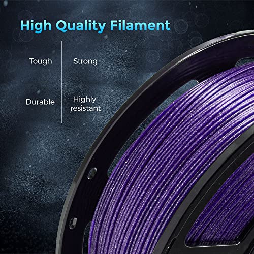 Image of FLASHFORGE 3D Printer Filament, PLA Galaxy Filament 1.75mm, 1KG Spool (2.2lbs), Dimensional Accuracy + /- 0.02mm for FDM 3D Printers, Better Tenacity & No Knotting (Purple)