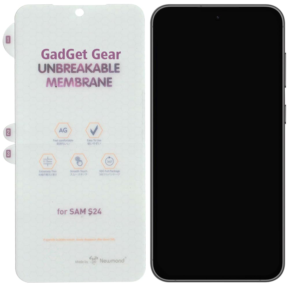 GADGET GEAR Matte Front Unbreakable Screen Protector Hydrogel Membrane Compatible with Samsung Galaxy S24 Supports Fingerprint Scanner Covers Front Screen With Edge to Edge Coverage with Easy Installation Kit (B0CR1L234H) Amazon Price History, Amazon Price Tracker
