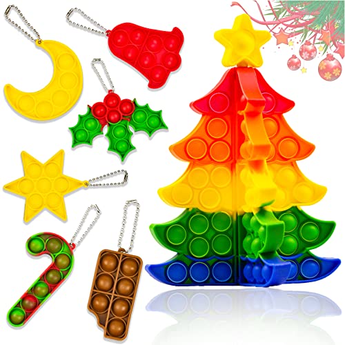 Freefa Pop Fidget Toys Pack Mini pop Autism Special Needs Stress Relief Silicone Pressure Relieving Toys Fidget Sensory Stress Ball Anxiety Relief Toys for Kids Adults Pop Pack Toys (Pop Xmas Set1)