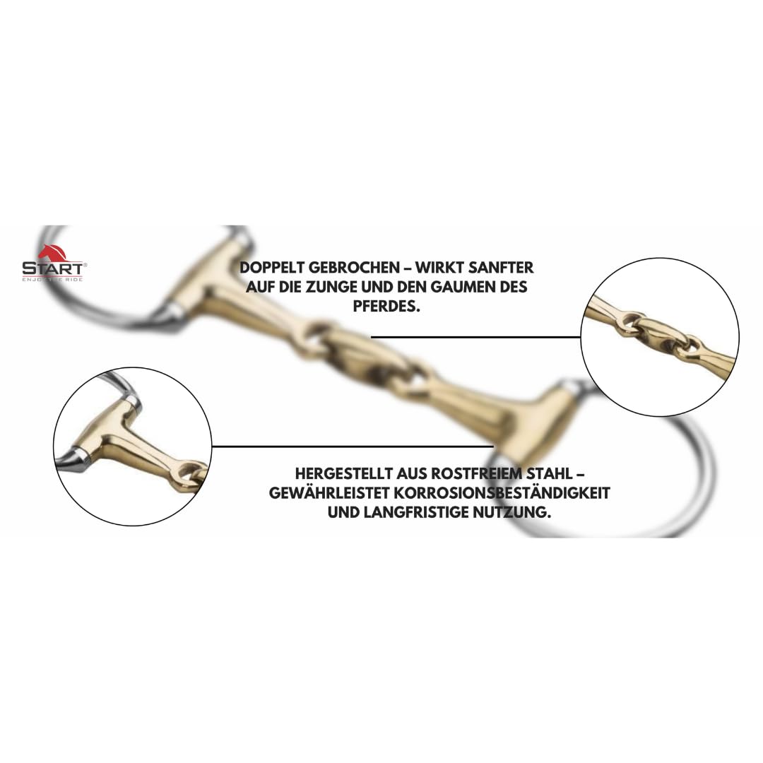 Start Olivenkopfgebiss 16 mm anatomisch & doppelt gebrochen aus Neusilber – maulfreundlich, gleichmäßiger Druck, sanfte Kommunikation zwischen Reiter & Pferd (11,5)