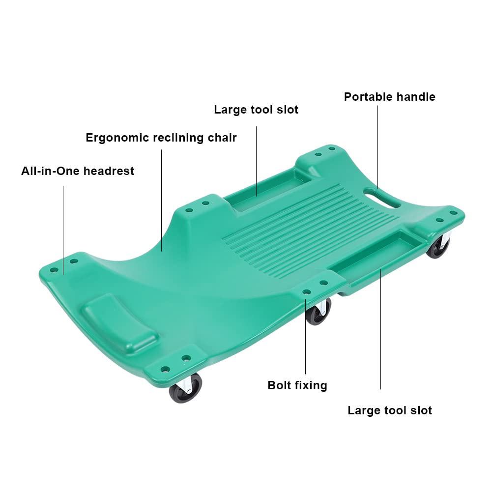 Creeper in plastica con Ruota Universale da 38 Pollici, rampicante per Riparazione Auto, rampicante per Pavimenti, rampicante per Garage, Strumento di Riparazione per