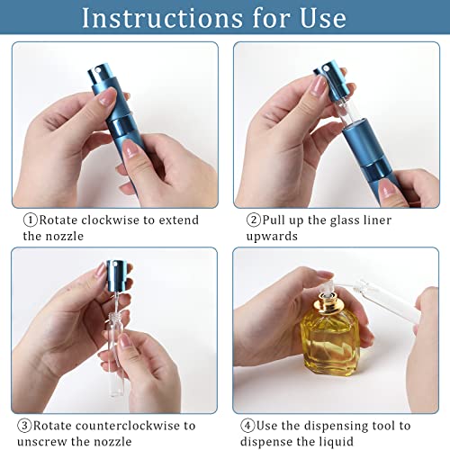 AOT 10ml Refillable Travel Perfume Atomiser Bottles, 4pcs Mini Refillable Perfume Bottle Aftershave Spray Bottle, Upgraded Travel Perfume Atomizer, Portable Perfume Pod for Outdoor Traveling - Image 5