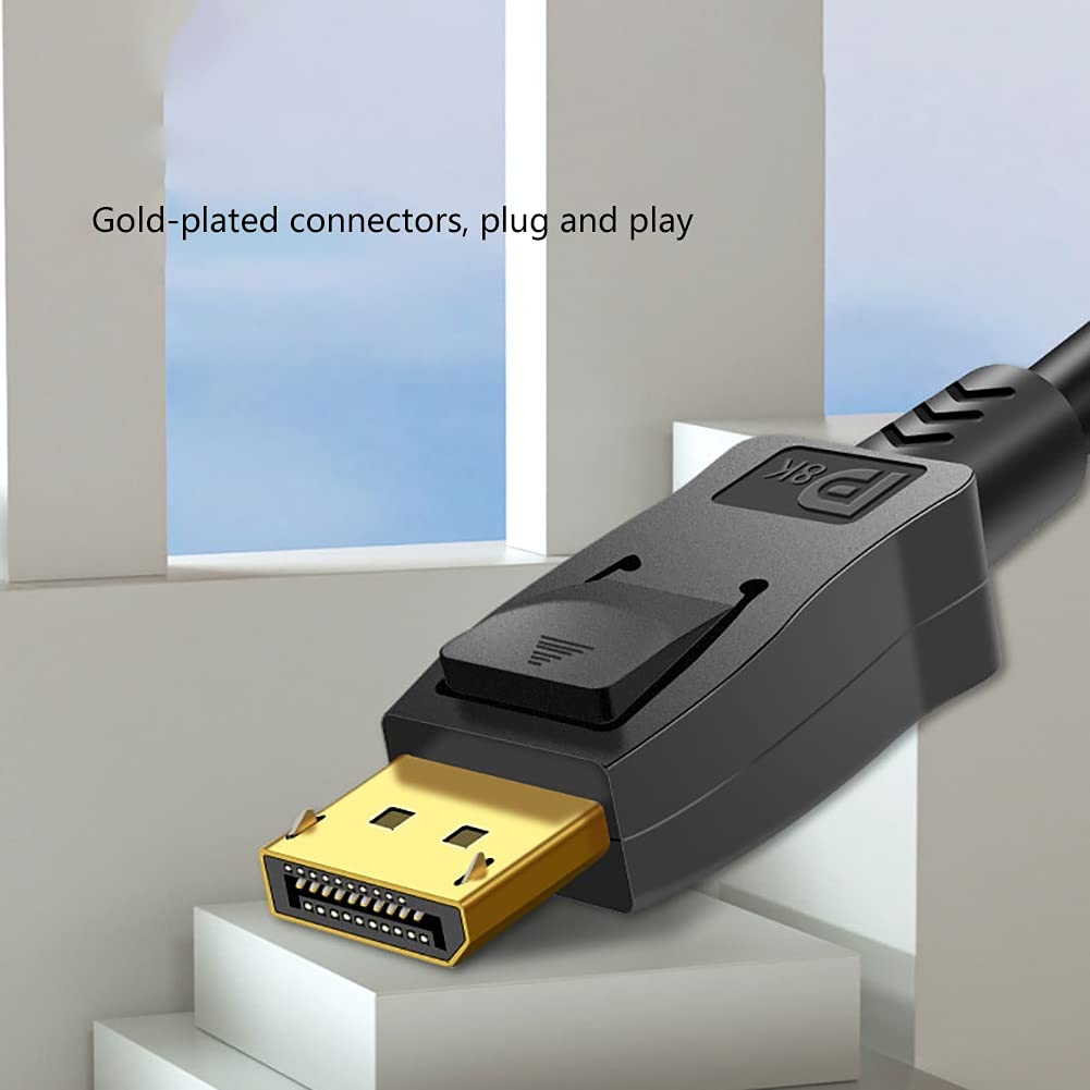 ASFD Monitor Cable 1.4 DP to DP Cable Computer Monitor Cord (8K@60Hz, 4K@144Hz, 2K@240Hz) High Speed DisplayPort Cable with Gold Plated Cable (Length : 1m)