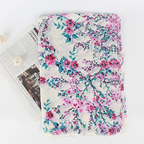 Minache Women Embroidery Chiffon Scarf Summer Fall Beach Shawl Wrap3