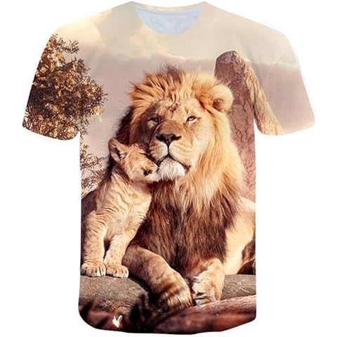 CHSLO 3D Print Tiger Lion T-Shirt Cover