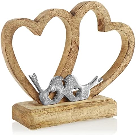 com-four® Deko-Aufsteller Herz - Holz-Herz Cover