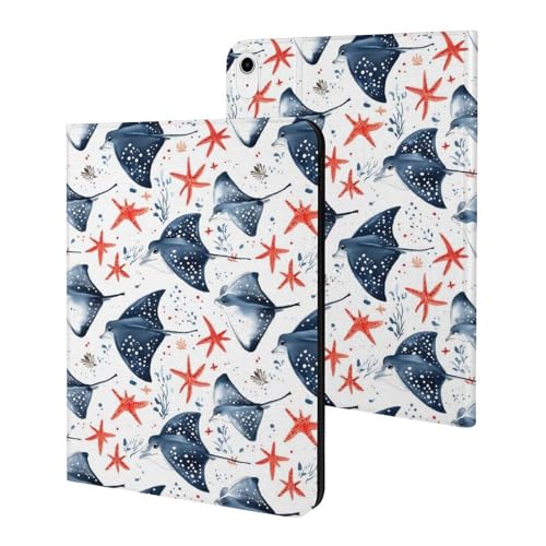 Housse de tablette fine avec support et veille automatique pour iPad 11" 2025 motif marin