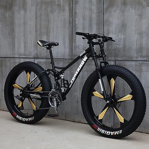 HTDRE Mountain Bike da Trail per Adulti con Pneumatici Larghi,