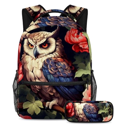 Sac à dos hibou grand format 2 pièces avec bretelles ergonomiques confort