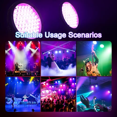 Image of BETOPPER Stage Lighting 120W Par Light RGBW 4-in-1 Stage Lights, DJ Light DMX for Concert and Events,8 Packs