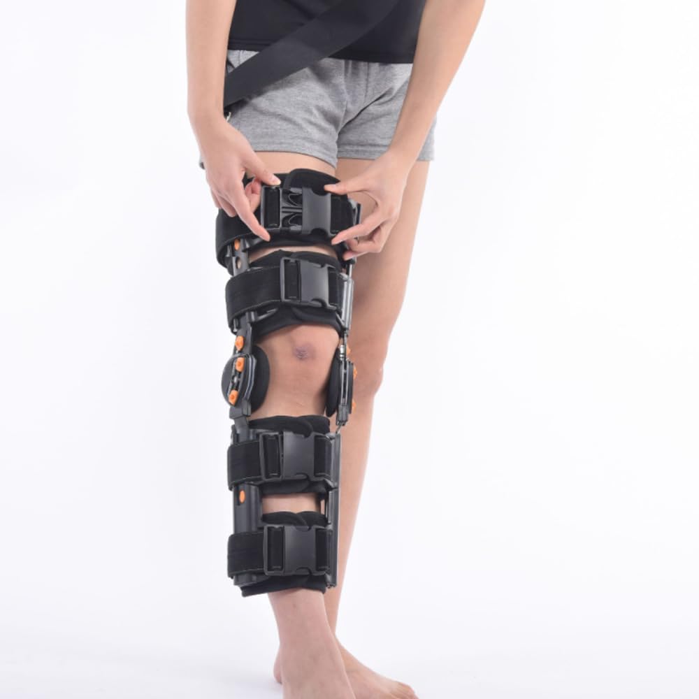 Regulowana, oddychająca orteza stawu kolanowego, szyna ortopedyczna na nogę, pooperacyjne urządzenie do treningu rehabilitacji chodu,M