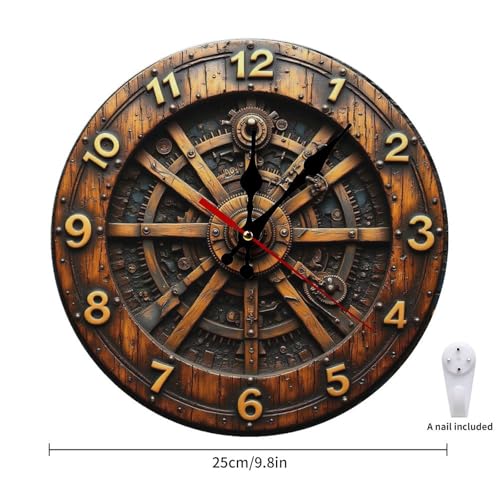 10 Inch Steampunk Wooden Gear Clock image product image