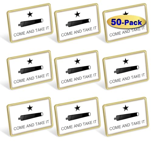 Image of 6 /12 /50 /100Pcs Gonzales Flag Come and Take It Lapel Pins Bulk - Metal Texas Gonzalez Brooch Badge Souvenir for Men Women Clothes Bags Hats