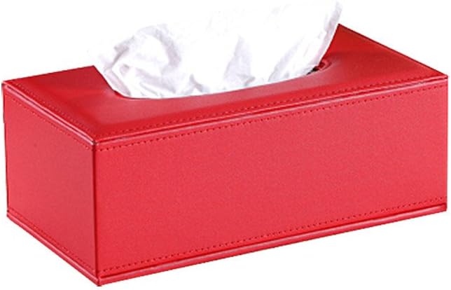 R-LivE Luxury PU Leather Rectangular Tissue Box Holder [Red] L