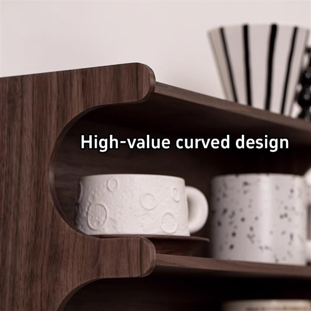 Generisch Tassenhalter, 3-stöckiger Kaffeetassenhalter aus Holz – Stabiler Tassenständer für Küche und Haushalt – Mehrstufiger Präsentationsständer, Robustes Holzdesign, platzsparender Organizer