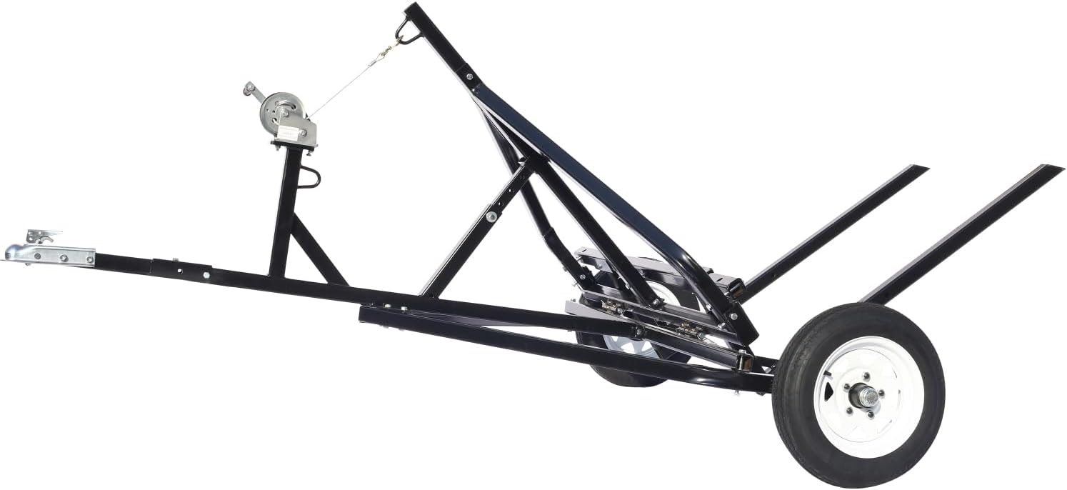 Geelife Adjustable Bale Mover, ATV/Utv/Truck Universal Round Hay Bale Trailer,1500Lbs Black