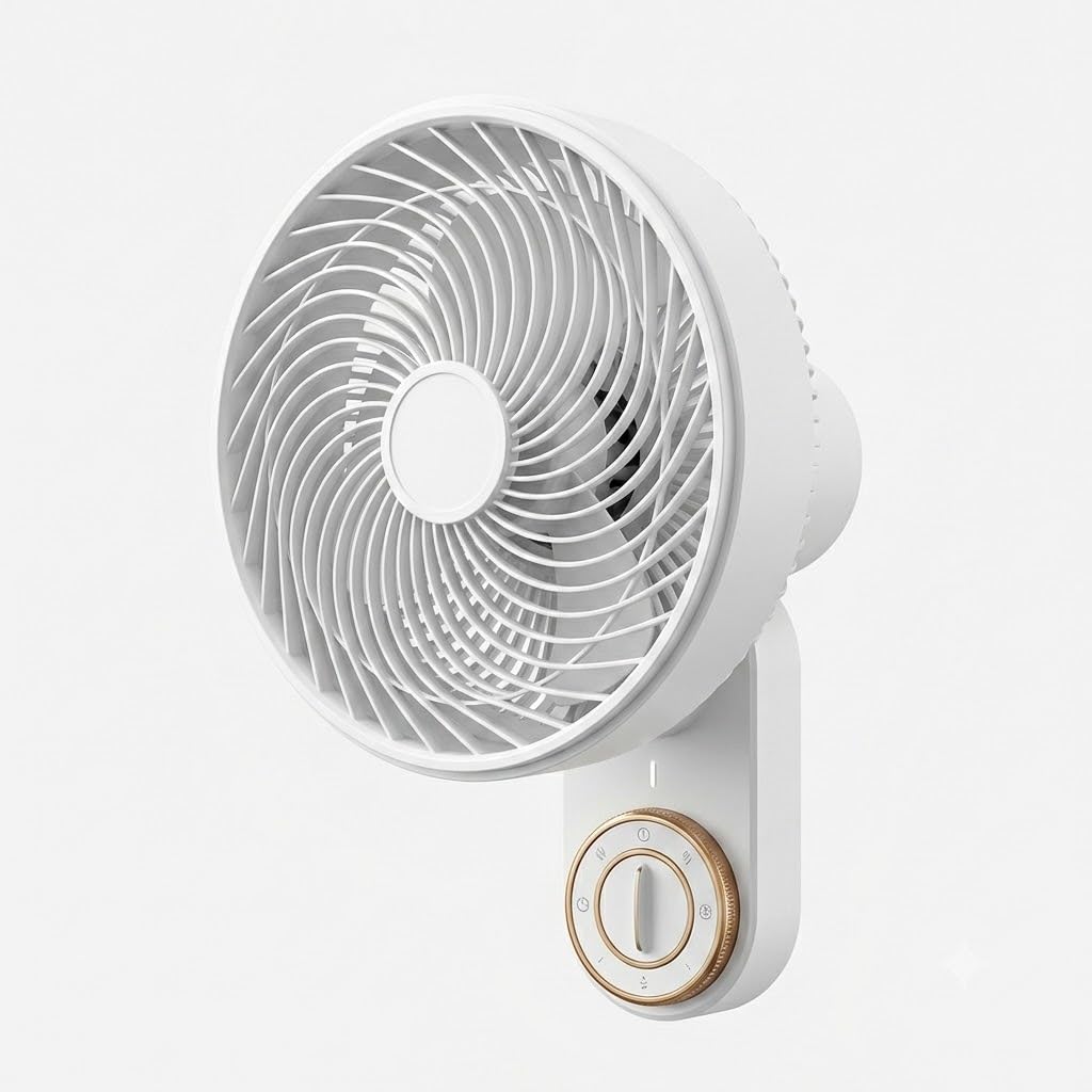 LoLek Spark Ventilador de Pared Turbo de 25,4 cm, 90W, 5 Velocidades, Motor Silencioso, Función Oscilante