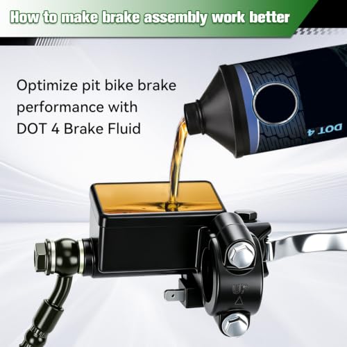 Image of Pit Bike Front Hydraulic Disc Brake Caliper Assembly & 12mm Rear Brake Kit Compatible with SSR Apollo 125cc 110cc Tao Tao Coolster Roketa 90cc 70cc 50cc 4 Stroke Chinese Dirt Bike Parts Black