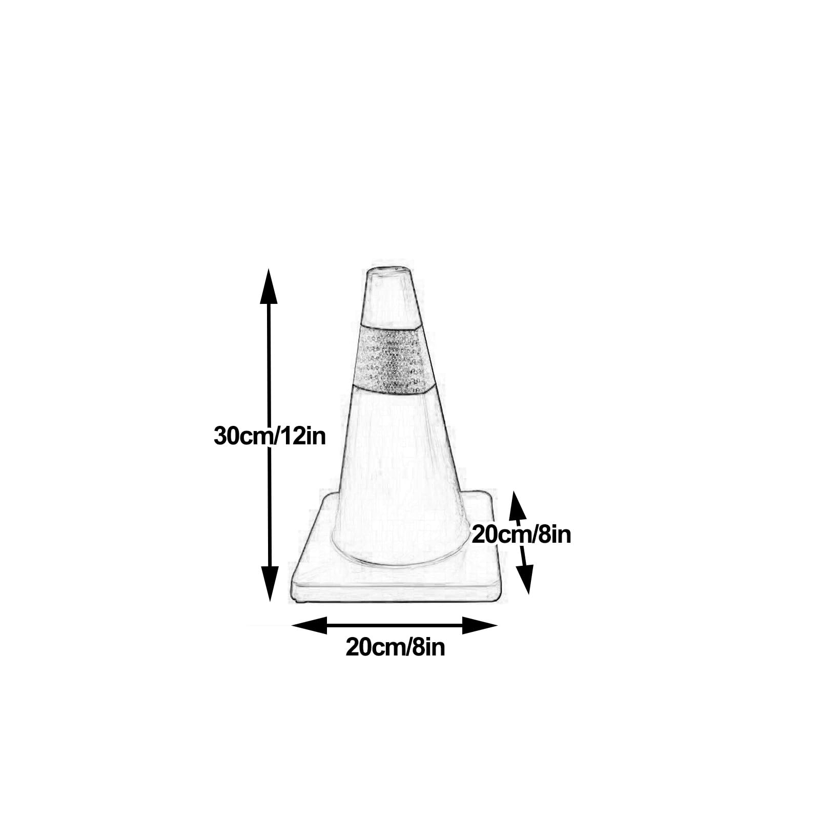 Conos de Señalización Vial Pack de 3, Conos de Tráfico Apilables de PVC Alta Visibilidad con Banda Reflectante Resistentes a la Intemperie para Obras Viales(Yellow,30cm/12in)