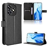 TIANYUE Handyhülle für Oukitel C51 Hülle, Schutzhülle Handy Lederhülle PU Leder Hülle mit [Kartenfach] [Magnetverschluss] Cover Kompatibel für Oukitel C51, Schwarz