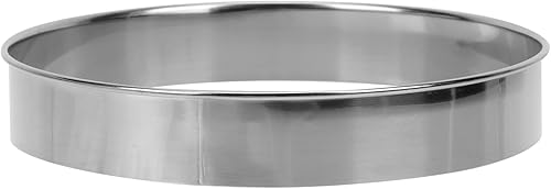 HANABASS Cortador de galletas de metal para galletas, anillos de magdalenas de acero inoxidable de 10 pulgadas, anillo de pizza, anillos redondos